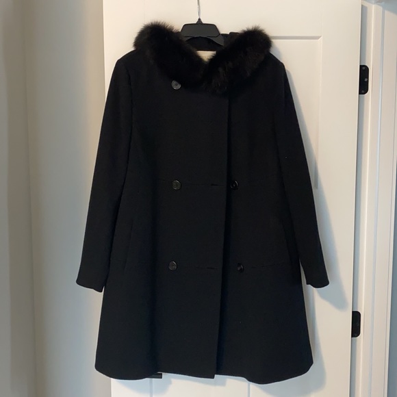 Fleurette Wool & Fox Trim Coat - Picture 2 of 11
